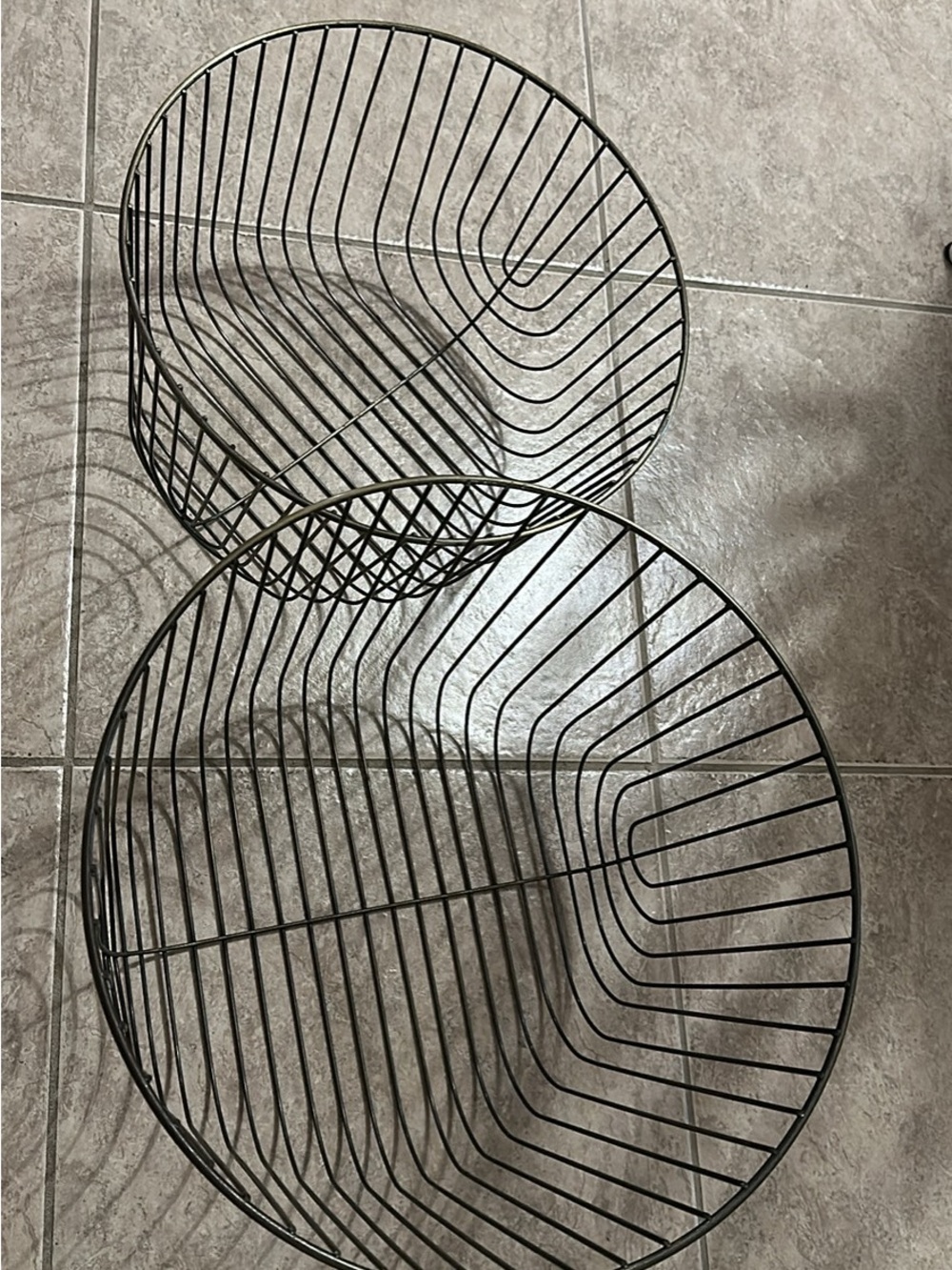 Modern Black Wire Storage Baskets - Set of 2
